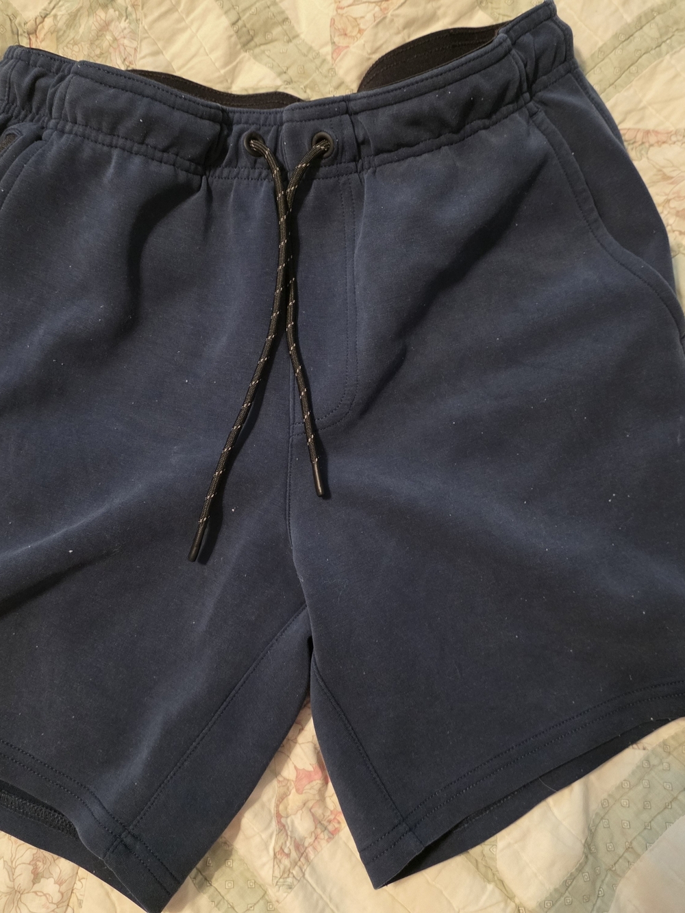 Men's Dark Blue Athletic Drawstring Shorts